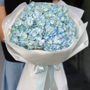 Букет из 5 голубых гортензий в Черноголовке