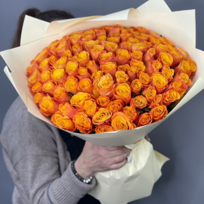 Букет из 101 огненной розы (40 см) в Черноголовке