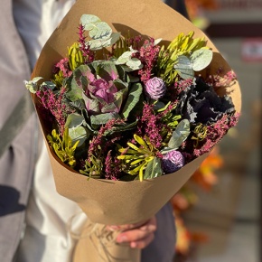 Букет из капса и брассики в Черноголовке