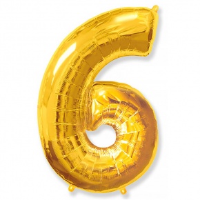 Шар гелиевый цифра 6 (40х102 см) в Черноголовке