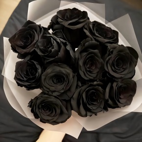 Букет "Черная королева" из 11 черных роз Эквадор (60 см) в Черноголовке