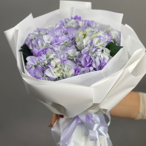 Букет из 5 фиолетовых гортензий в Черноголовке