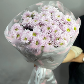 Букет "Нежный комплимент" из 9 кустовых хризантем в Черноголовке