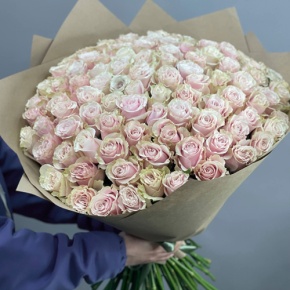 Букет из 101 розы Пинк Мондиаль Эквадор (60 см) в Черноголовке