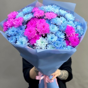 Букет "Матильда" из 15 кустовых хризантем в Черноголовке