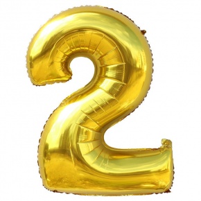 Шар гелиевый цифра 2 (40х102 см) в Черноголовке