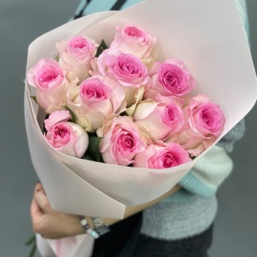 Букет из 11 пионовидных роз Эквадор (60см) в Черноголовке