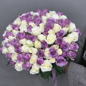 Букет "Фиолетовый микс" из 101 розы (40 см) в Черноголовке