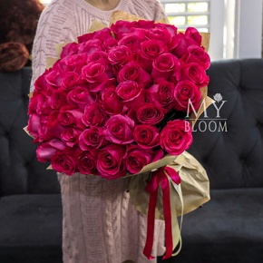 Букет 51 роза Эквадор Пинк Флоид (60 см) в Черноголовке