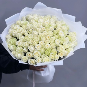 Букет "Лебединая верность" из 101 белой розы (60 см) в Черноголовке