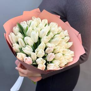Букет из 49 белых тюльпанов в Черноголовке