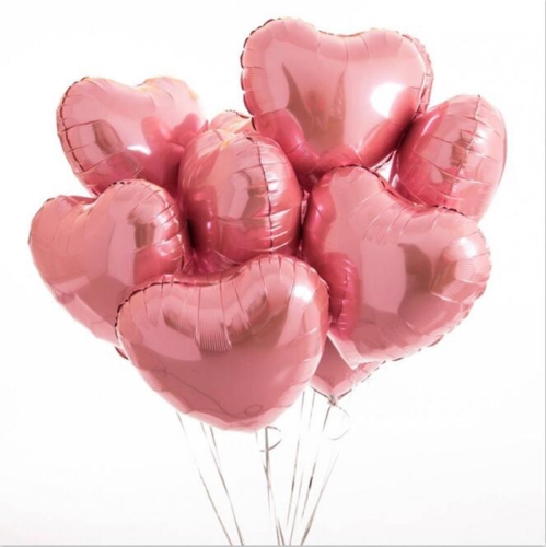 Сердце розовое фольгированный шар с гелием (45 см) в Черноголовке