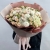 Букет "Шаганэ" из ранункулюсов, хризантем Момоко, озатамнуса, кустовых роз сорта Таня, эустом и гортензий в Черноголовке